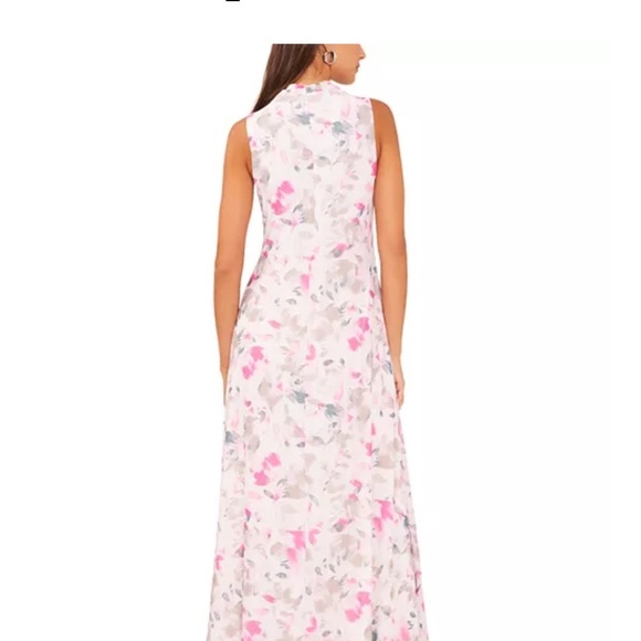 Vince Camuto Pink and Cream Floral Maxi Dress - Picture 7 of 9